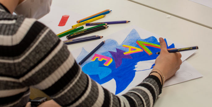 Graffitiprojekt im Kunstunterricht in Klasse 9