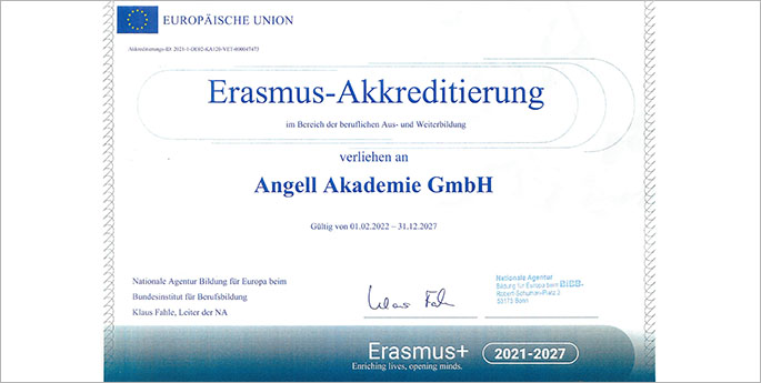 Urkunde Erasmus-Akkreditierung