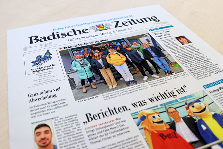 Teinahme der 8. Klasse beim Zischup-Projekt der Badischen Zeitung